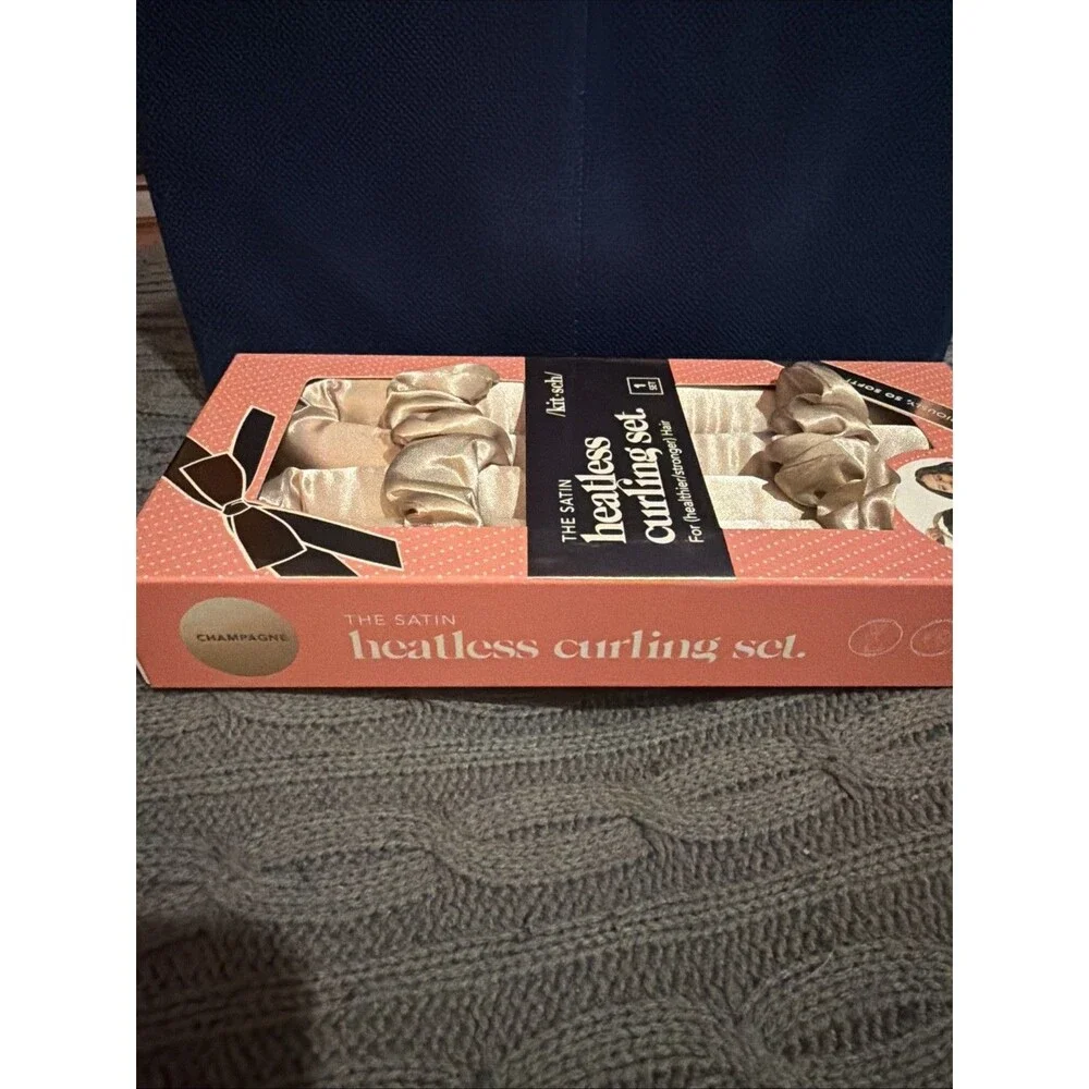 Kitsch The Satin Heatless Curling Set Heatless Curling Rod Champagne New NIB